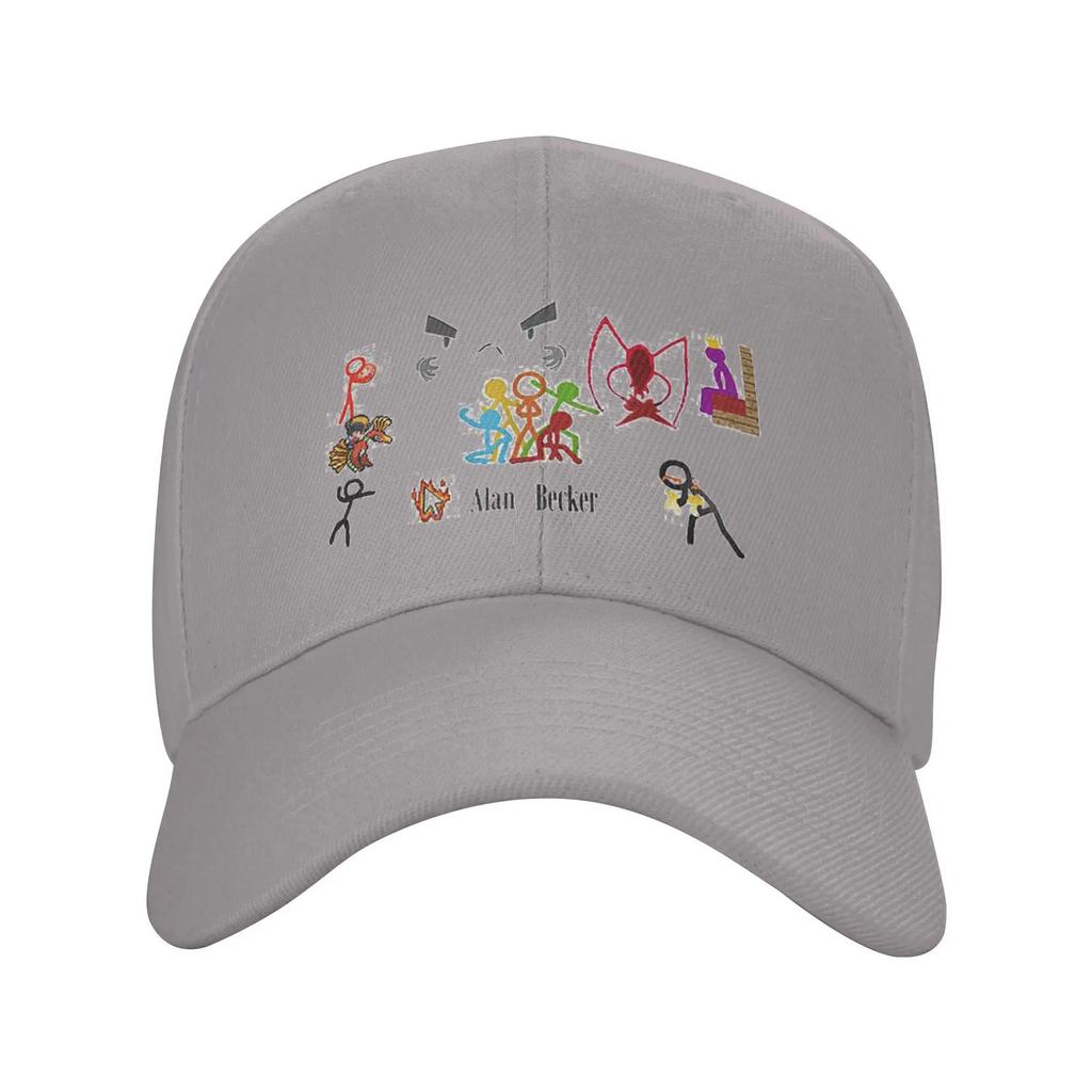 Cappellini da Baseball Unisex Alan Becker Cinque Figure Stilizzate con Mouse di Fuoco Piccone Cappellini Sportivi Estivi Hip Hop Cappellino Casquette