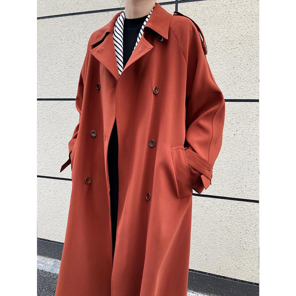 Women Trench Coat Spring Autumn Fashion Turn-down Collar Double Breasted Patchwork Long Trench Coat Slim Wind Coat