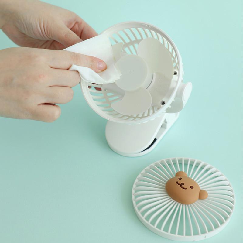 Korean Baby Cart Stroller Fans Portable Outdoor Fan Clip Cute Bear Bunny Rechargeable Handheld Electric Fan for Home 3 Speeds