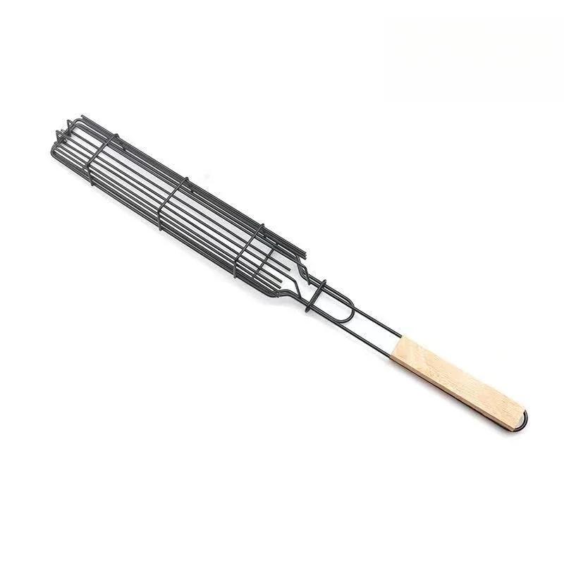 

Kitchen Tool Barbecue Grill Stainless Steel Non-Stick Grill Basket with Handle BBQ Roast Rack for Home Outdoor Picnic