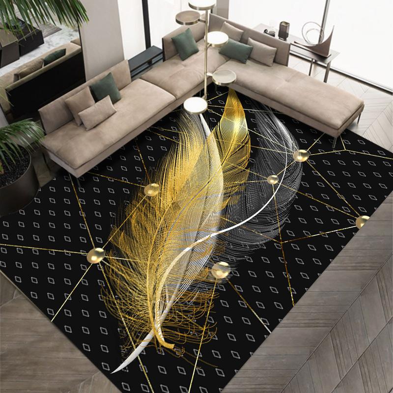 3D moderní jednoduchý tištěný péřový koberec Obývací pokoj Rohožka na celé podlaze Ložnice Deka do postele Studijní Rohož na stůl a židle