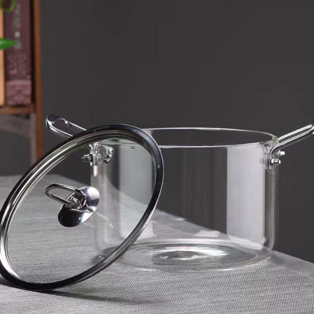 Modern High Borosilicate Glass Cooking Pot Minimalist Soup Pot Kitchen Cookware Milk Pot Porridge