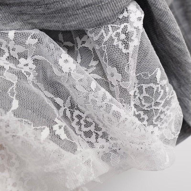 Za New Fall Women's Clothing 2025 Fashion Wind Fashion Lace Stitching Ruffle Fake Two-Piece T-shirts Uwj450159