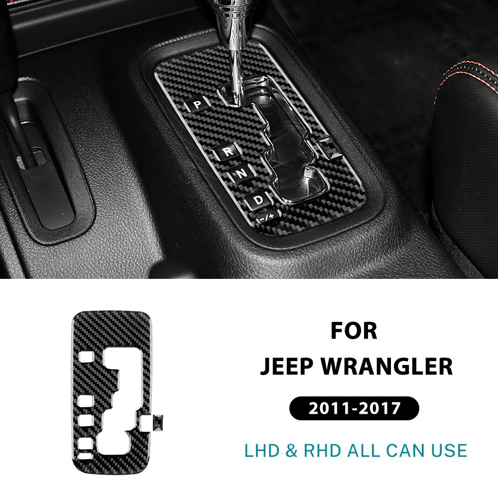 Carbon Fiber Style Gear Shift Collar Trim for Jeep Wrangler JK JKU 2011-2017