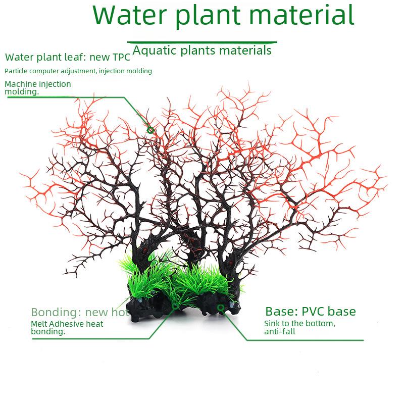Plastic Coral Tree Aquarium Decoration - Simulation Iron Tree for Fish Tanks (Model CT82)