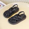 Girls' Peep Top Beach Shoes with Sparkling Sequins 2024 Summer Kids Versatile Princess Sandals Girls Fashion Sandals Outdoors