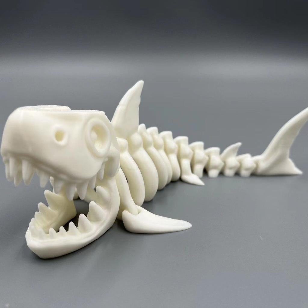 Non-Toxic 3D Printing Shark Model Jointed Full Movable Birthday Gift Realistic Animals Decorative Desktop Ornament Movable 17.5Cm Shark