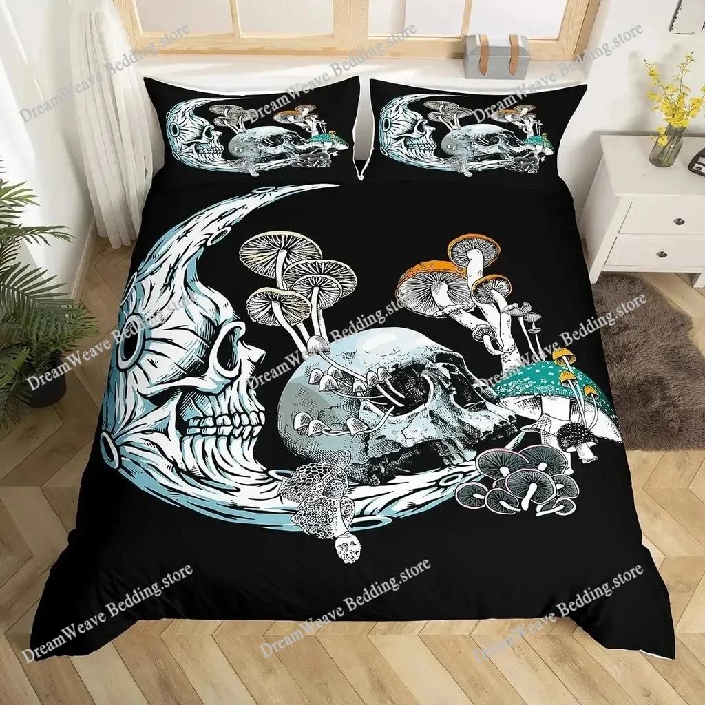 Cute Mushroom Bedding Set Single Twin Full Queen King Size Bed Set Aldult Kid Bedroom Duvetcover Sets Bed Sheet Set