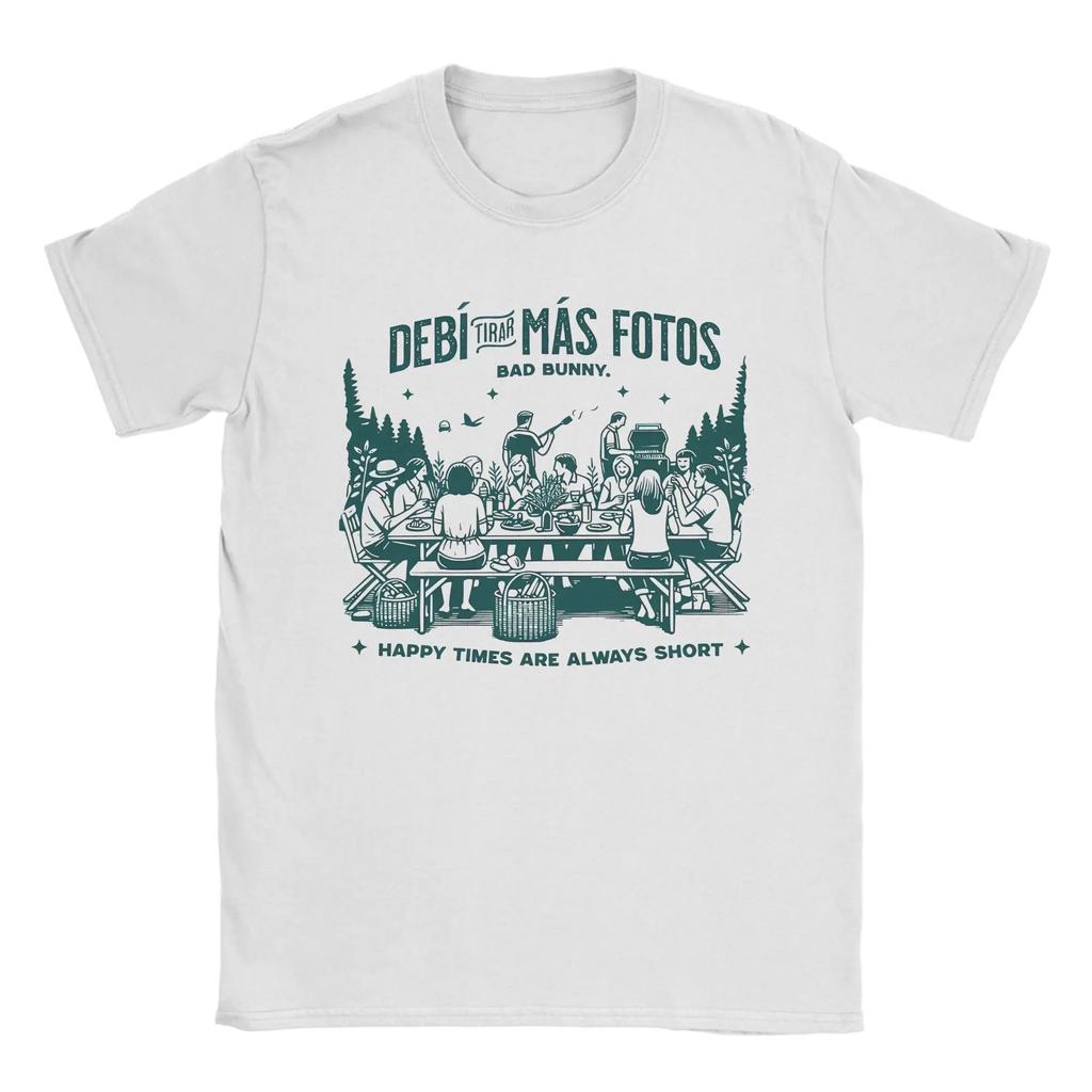 Men's T-Shirts DTMF Debi Tirar Mas Fotos Bads Bunnys Funny Cotton Tee Shirt Short Sleeve T Shirt Crewneck Tops