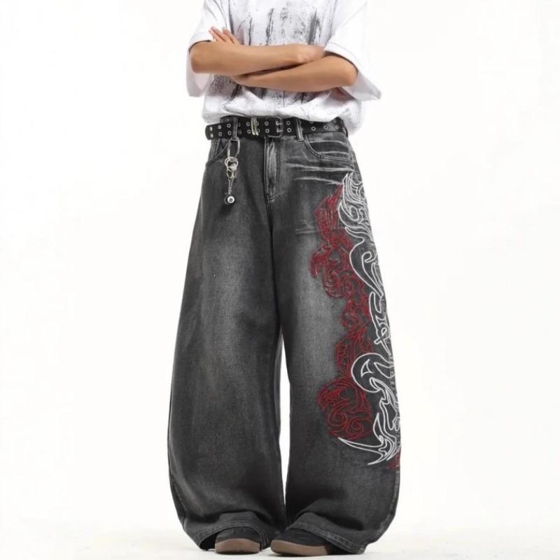 European And American Style New Washed Jeans Men'S And Women'S Retro High Street Straight Trousers Ins