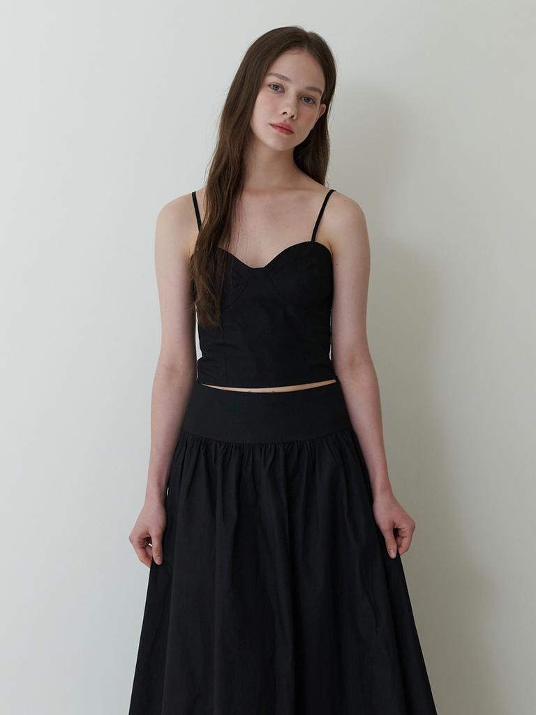 KINDABABY Classic Bustier Blouse Top - Black