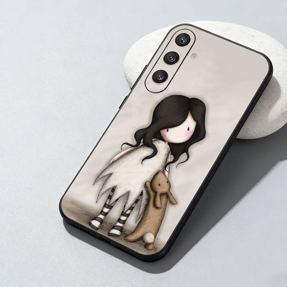 Cute S-santoro G-gorjuss Phone Case For Samsung Galaxy A73,A72,A71,A70,A52,A51 Others Soft Black Cover