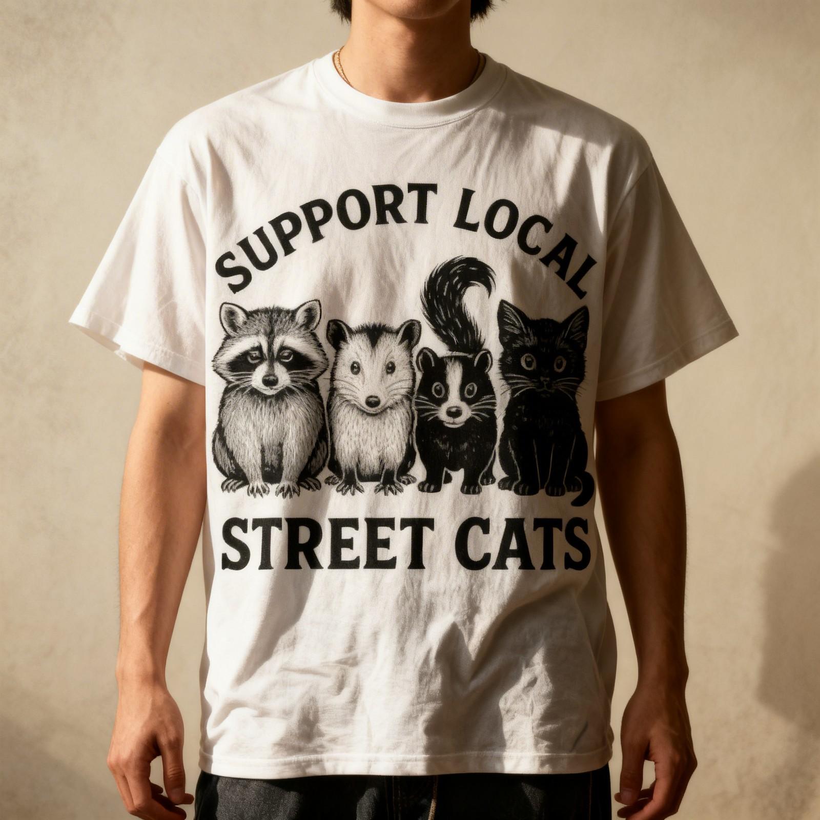 Support Local Street Cats Team Trash Opossum Raccoon Rat Unisex T-Shirt L