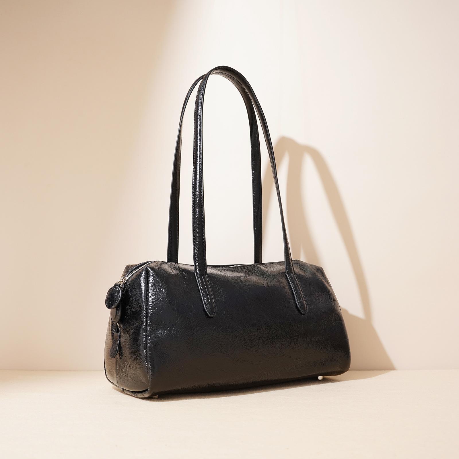 

Зеленая сумка для женщин Ретро Высококачественная кожа Большая вместимость Сумка подмышку Сумка на плечо Дорожная сумка Высококачественная чёрный