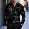 Stylish Men's Long-sleeve Grid Pattern Shirt, Versatile for Formal and Casual Wear.