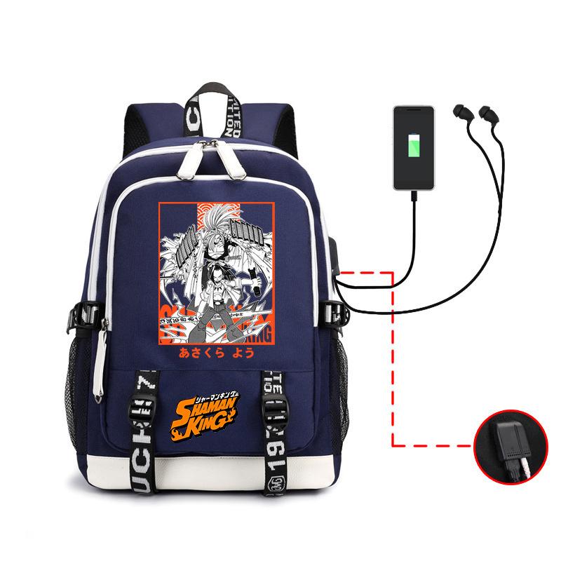 Trendy Backpack, Riman Psychic King Printed Large-Capacity Usb Backpack, Outdoor Men'S Student Bag.