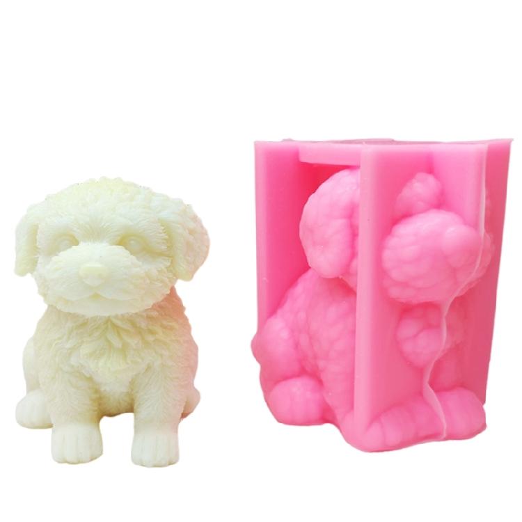 Unique Sitting Dog Silicone Mold Flexible Silicone Mold for Dog Shaped Candle Soap Making Easy Demold Moulds
