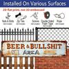 2D Flach, 1 Stück Lustiger Bier & Bullshit Bereich Vintage Metallschild - Rustikales Aluminium-Dekoschild für Bar, Man Cave, Pub, Bauernhaus - Langlebiges Aluminium
