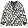 Enlarged Jacquard Cardigan Ivory Unisex Tops Cream WD-KC1-22-639-U-IV