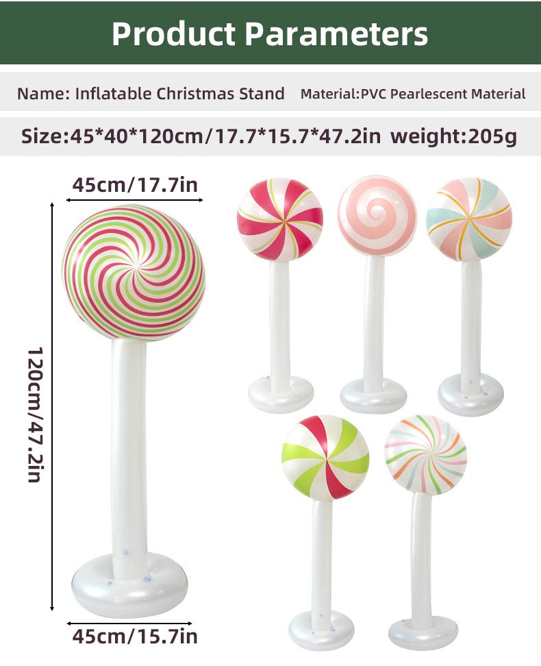Christmas Inflatable Windmill & Lollipop Standee Decoration Set