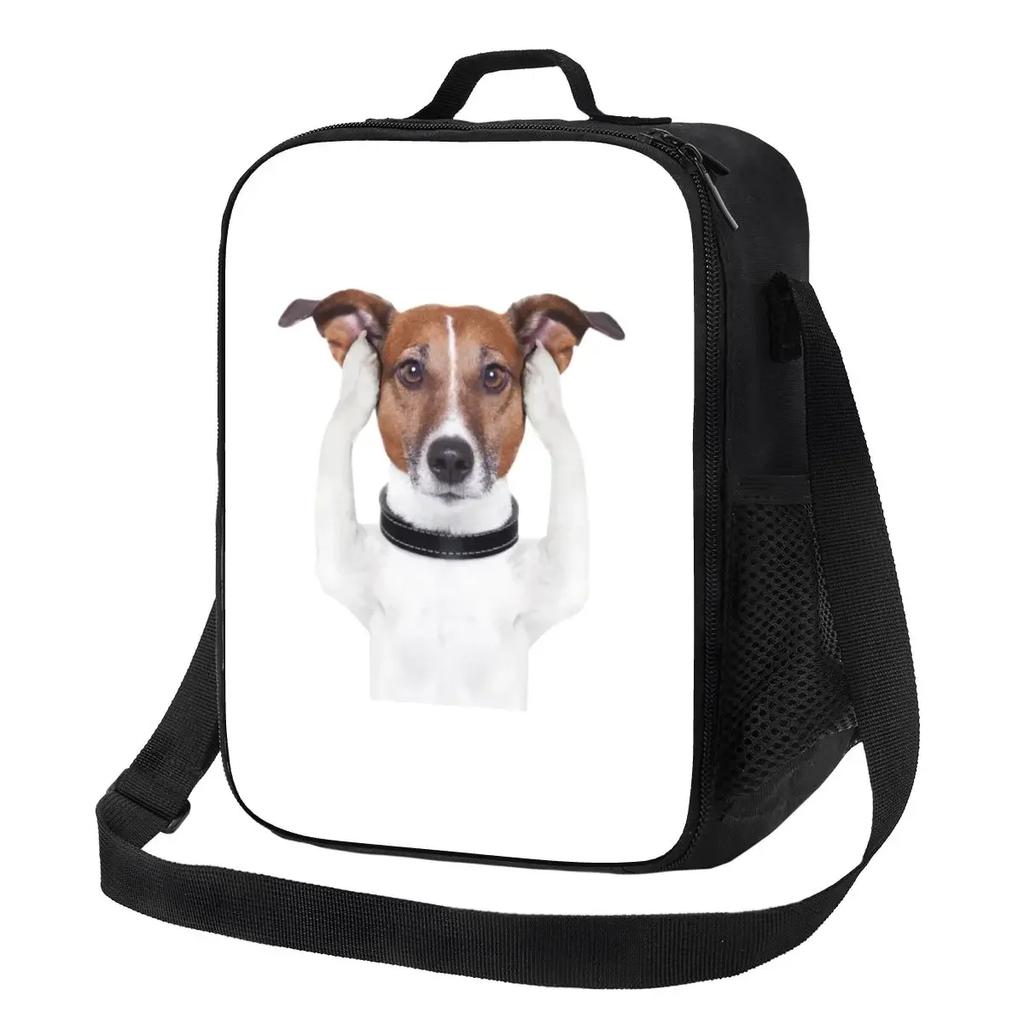 Jack Russell Terrier Dog With Pencil Portable Lunch Box Leakproof Animal Thermal Cooler Food Insulated Lunch Bag School Student
