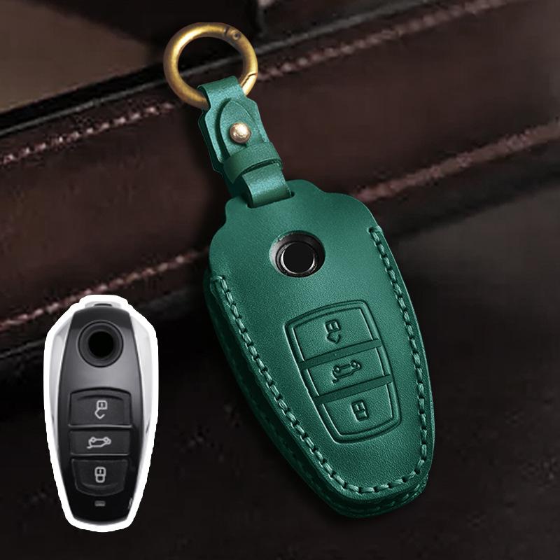 Cowhide Key Cover & Chain for Volkswagen Touareg (2013-2017)