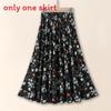 Ice Silk Floral Midi Skirt With Breathable Fabric For Middleaged Women Casual Wear