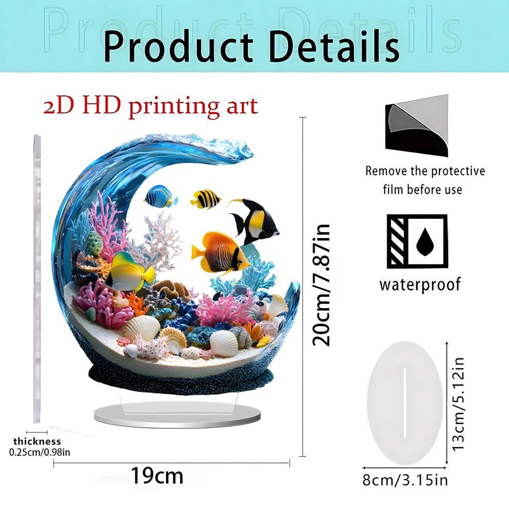 Fairy Tale Flower Fairy & Unicorn 2D Acrylic Ornament for Home Decor
