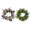 Artificial Easter Wreath Easter Decorations Props Decor Holiday Flowers Wreaths for Party Festival Winter Autumn Window Outdoor