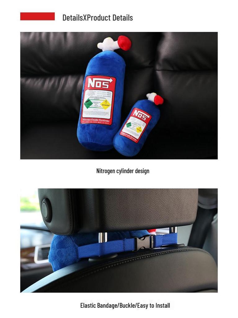 Cross-border Best-selling NOS Headrest Neck Pillow - Nitrous Oxide Bottle Cushion & Car Lumbar Support