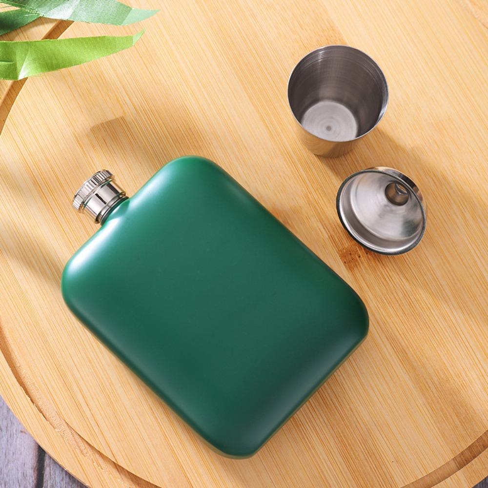 Rectangular 6oz Wine Flagon 304 Stainless Steel Whiskey Pot Mini Pocket Hip Flask Camping