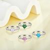 Herz Opal Ring 925 Sterling Silber Besetzt mit Zirkonia Damen Verlobung Versprechen Feiner Schmuckring