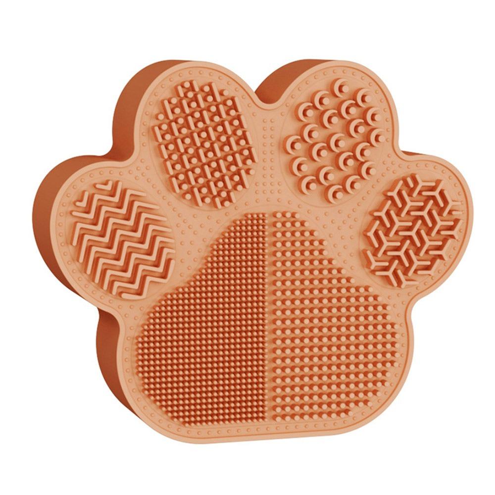 2 in 1 Makeup Brush Cleaning Tool Multi-functional Cartoon Cat's Paw Makeup Brush Holder Silicone Multicolor