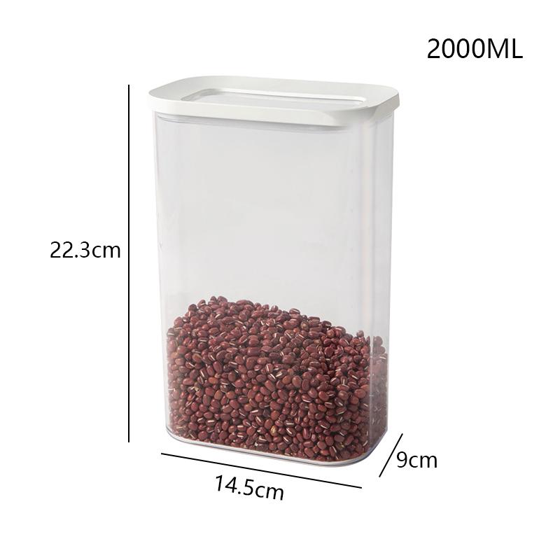 Plastförseglad förvaringslåda Transparent matbehållare Kaffebönsorganisatör Matförvaring Cerealdispenser Kök Köksartiklar