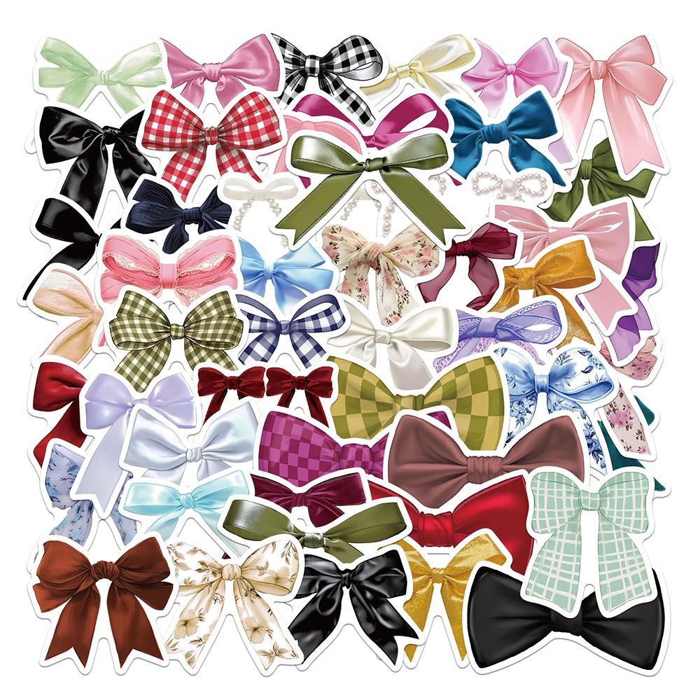 10/30/50pcs Cute Funny Cartoon Bowknot Stickers Bow Decals DIY Laptop Phone Case Scrapbook Fridge Stationery Decoration Sticker
