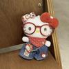 Hello Kitty Plush Keychain With Glasses For Gift And Bag Decoration