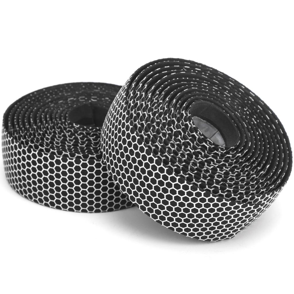 1 Pair Bike Handlebar Tape AntiSlip Elastic Bicycle Bike Cycling Handle Wraps Tape(Black White )