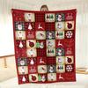 Flannel Blanket Christmas Theme Santa Claus Snowman And Elk Patterns Printed Blanket Gift Couch Bed Sofa Car Travelling Blanket