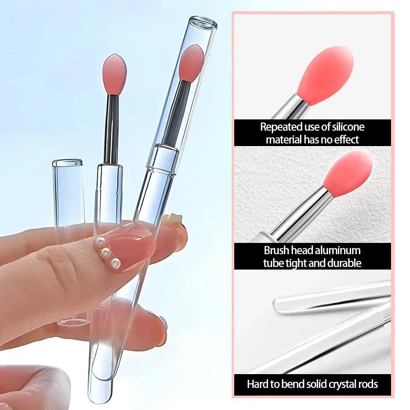 1PC With Cover Makeup Tool Silicone Multifunctional Lip Brush for Lipstick
