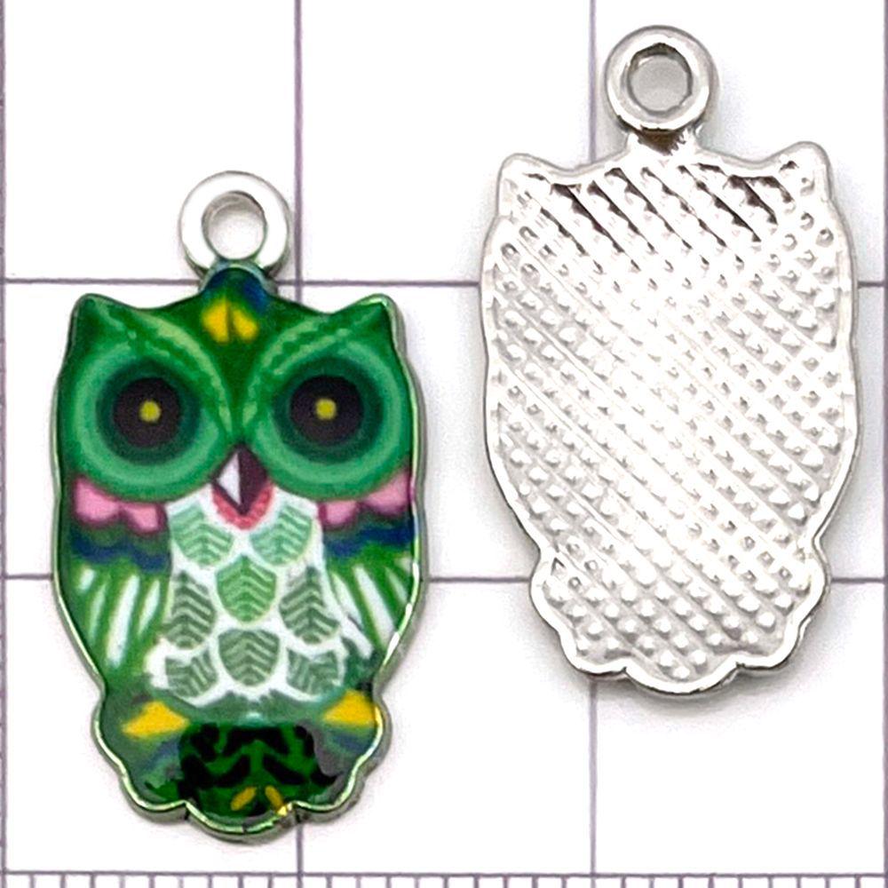 Colorful Owl Enamel Charms, 20pcs - Alloy Pendants for DIY Bracelets & Necklaces