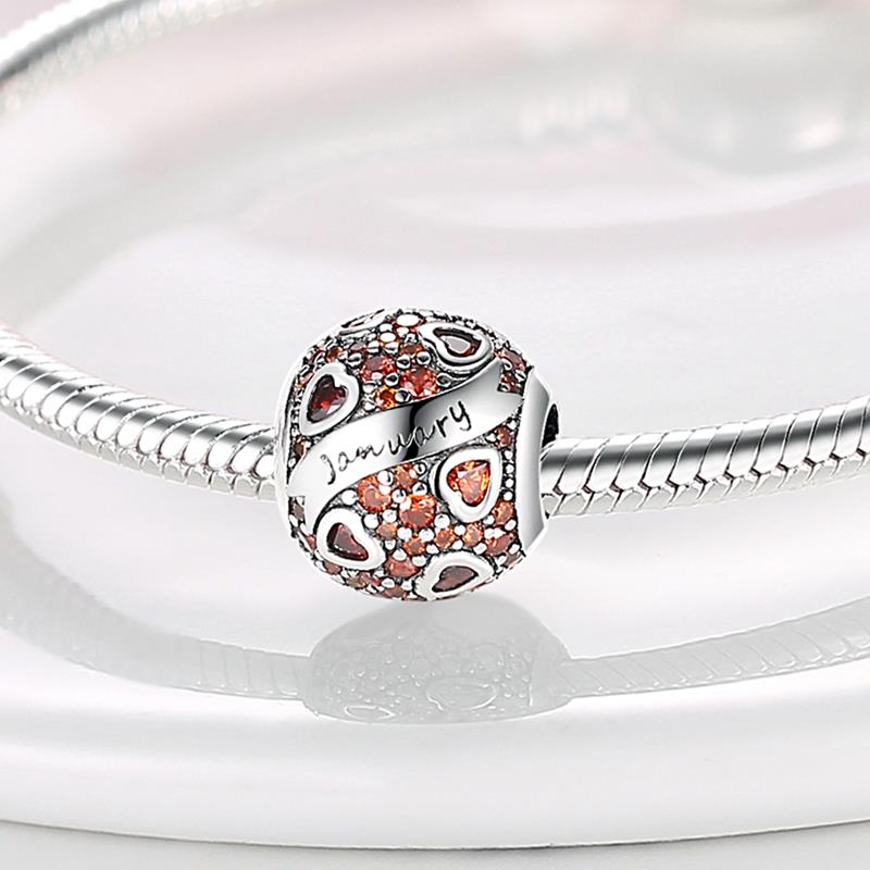 Original New Copper December Birthstone Beaded Fit Pan Bracelet Diy Charm For Women Jewelry Fashion Gift