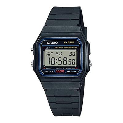 Unisex Quartz Watch F-91W-1 Black Cheap Casio Import, International Model