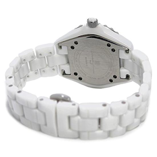 Salvatore Marra Quartz Analog Wristwatch with Date Ceramic Unidirectional Rotating and Watch Cloth Included Men's Display, Bezel, (WHA) [Used]