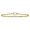 PAVOI 14K Gold Plated Tennisarmbänder für Damen, Zargenfassung Zirkonia Armband | Simulierte Diamanten Rund, Dreifach, Radiant, Tropfen, Herz geschliffener Zirkonia