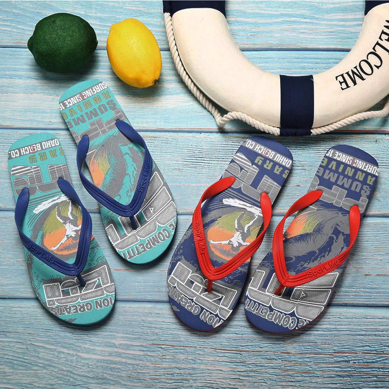 Cheap Summer Man Flip Flops Non-slip Beach Slippers Men Outdoor Green Men's Flip-Flops Fashion Slides Flat chinelo masculino