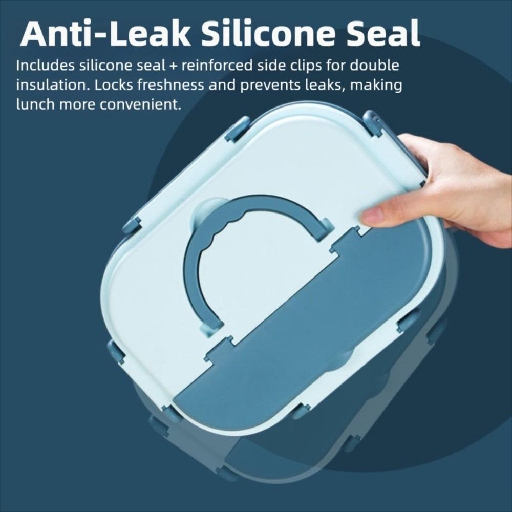 Large Capacity 304 Stainless Steel Lunch Box Insulated Sealed 4 Compartment Lunch Box Portable Leak-proof Thermal Lunch Box