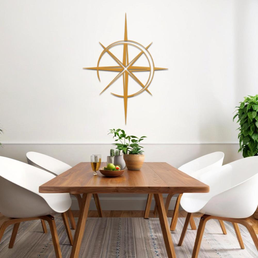 Wrought Iron Sunburst Wall Art 15.75 Inch Mid Century Modern Metal Star Sculpture Indoor Outdoor Hanging Minimalist Geometric Decor