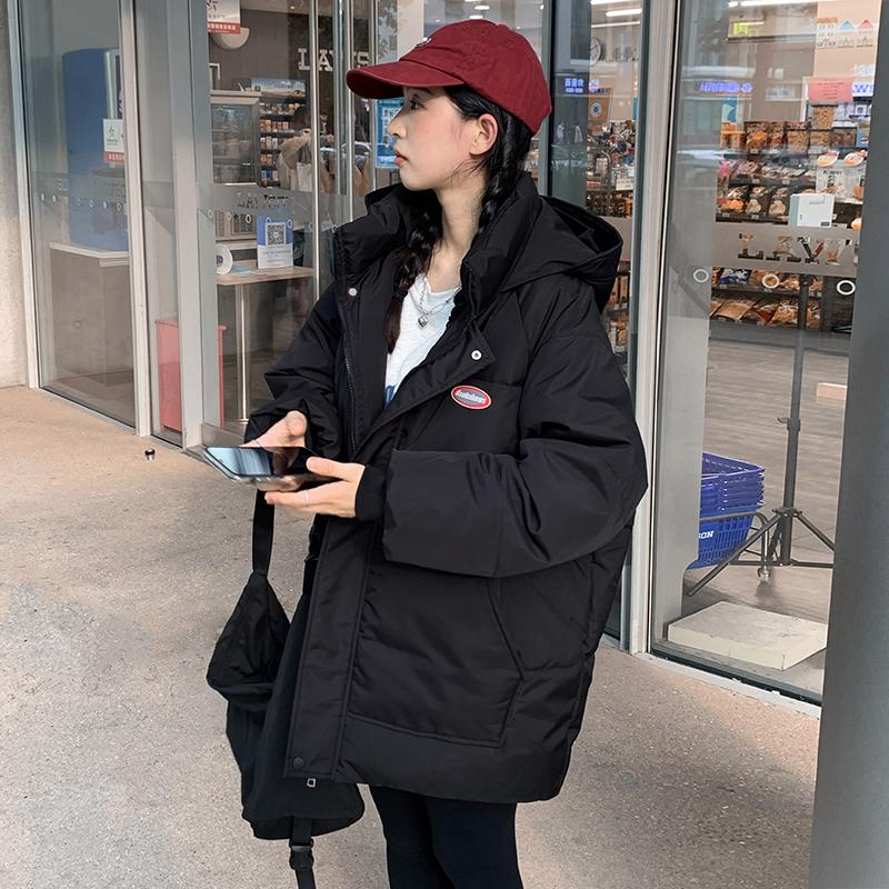 Podzim Zima Zahustit Teplá Parka Ženy Neformální Sladké Jednobarevné Velká kapsa Volná Kabát s kapucí Bundy Outwear