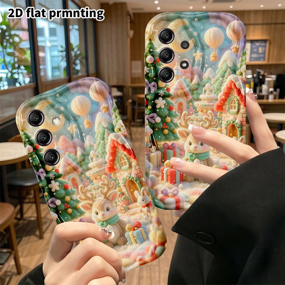Phone Case: 2D flat, fits Samsung Galaxy A34 A35 M05 M06 S20 S22 S21 FE Plus 5G protective case, Moose Town, perfect Christmas and Halloween holiday g