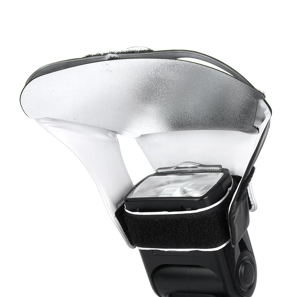 Universal SLR Camera Top Flash Light Lamp Reflector Board Set Silver White Golden